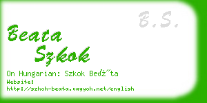 beata szkok business card